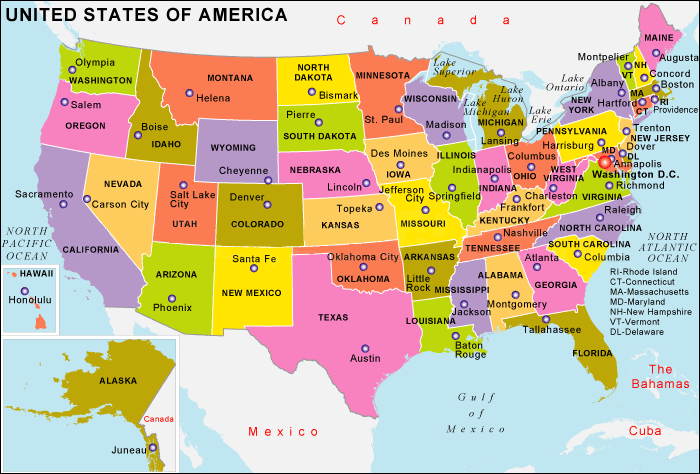 LIST OF STATES IN USA